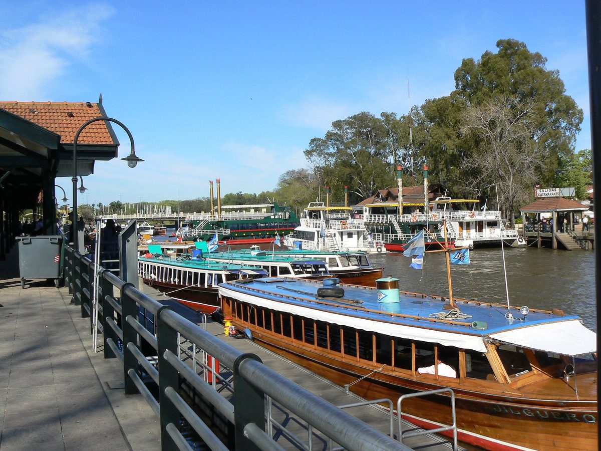 Boats on the Parana Delta at Tigre, a day trip from Buenos Aires