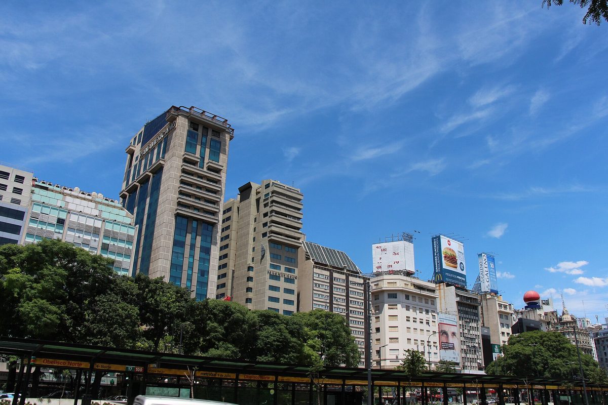 Avenida 9 de Julio in central Buenos Aires, an easy reach from Aeroparque airport