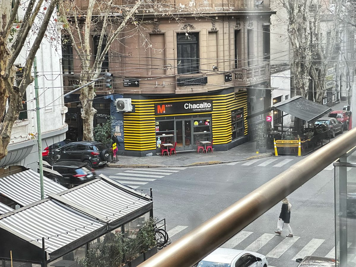 Leafy corner in Palermo with a Subte entrance, the Buenos Aires neighbourhood nearest to Aeroparque airport