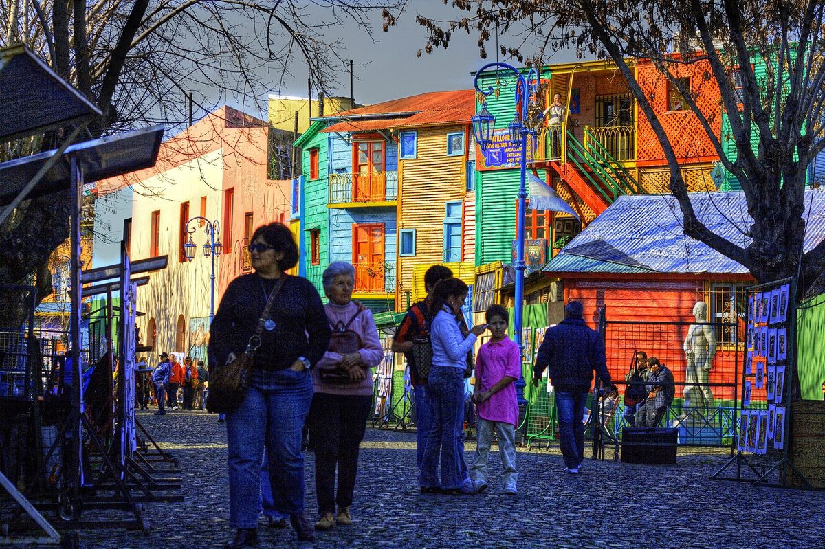 The colorful houses of Caminito in La Boca, a tango landmark