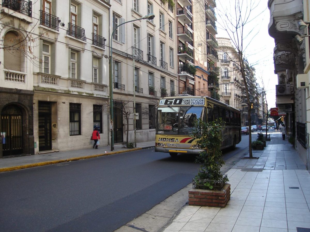 A typical Recoleta street lined with French-style apartment buildings, the upscale Buenos Aires barrio known for elegant dining