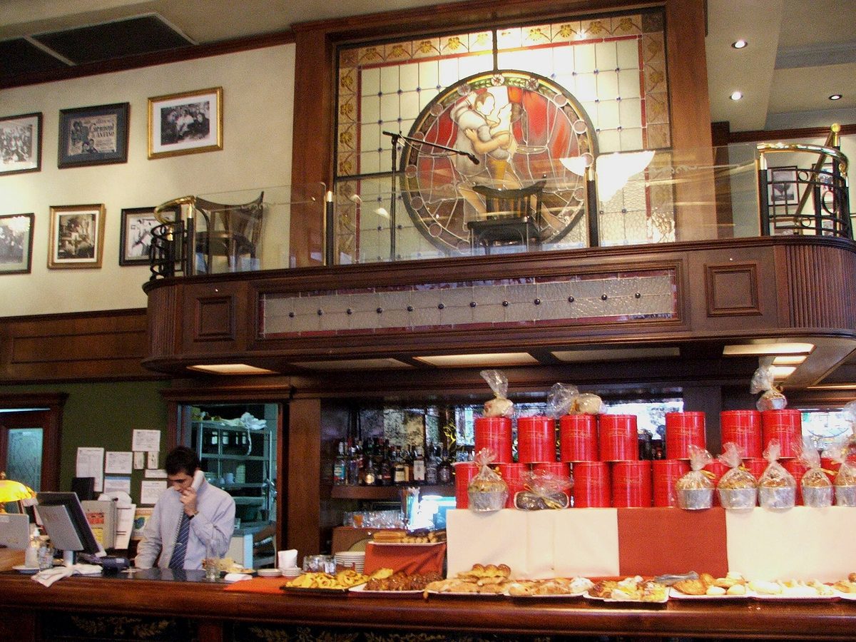 Interior bar of Cafe de los Angelitos, a historic Buenos Aires tango dinner-show venue