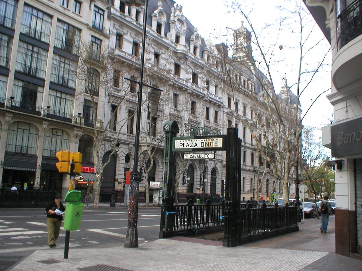 Art Nouveau street entrance to the Plaza Once Subte station in Buenos Aires