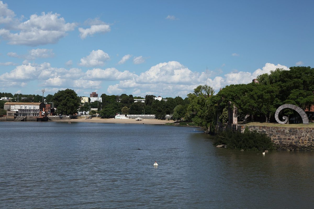 Río de la Plata waterfront and old-town shoreline on a Colonia del Sacramento day trip from Buenos Aires