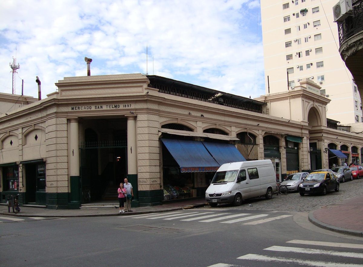 The historic Mercado de San Telmo building in Buenos Aires, a market where everyday prices stay affordable