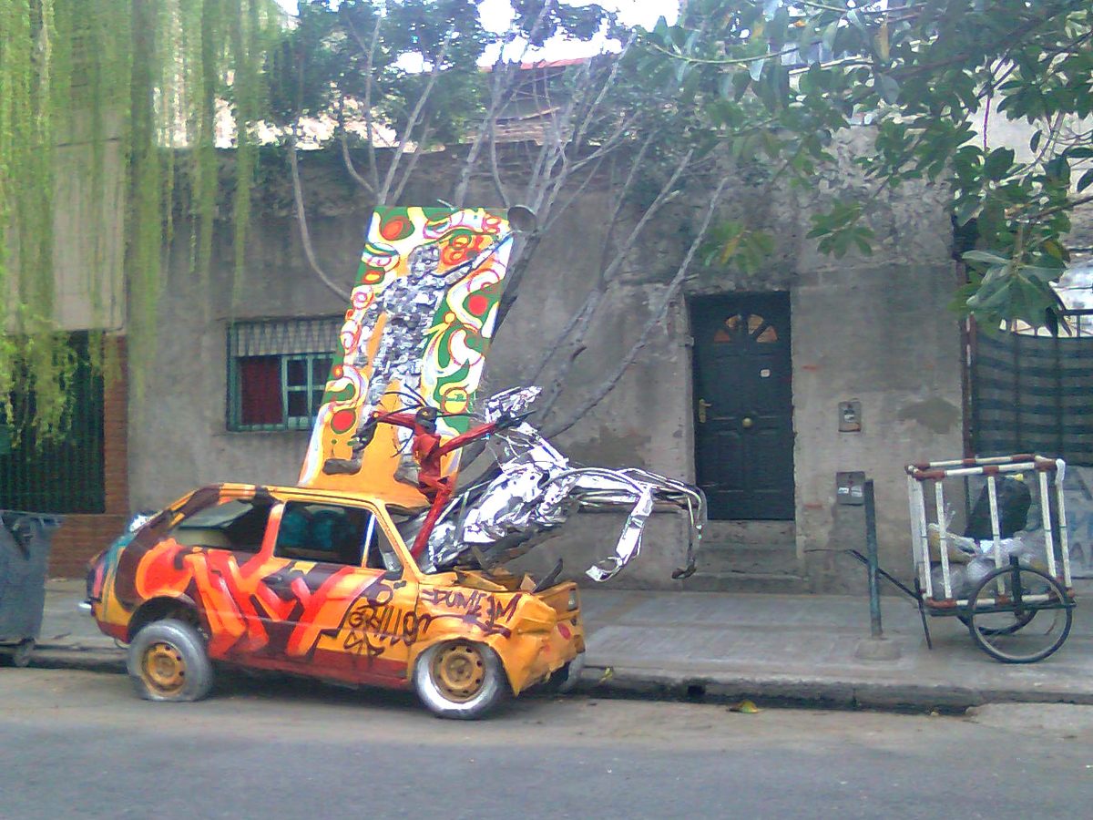 A vivid street art installation on a car in Palermo, Buenos Aires — is Buenos Aires safe for tourists in 2026