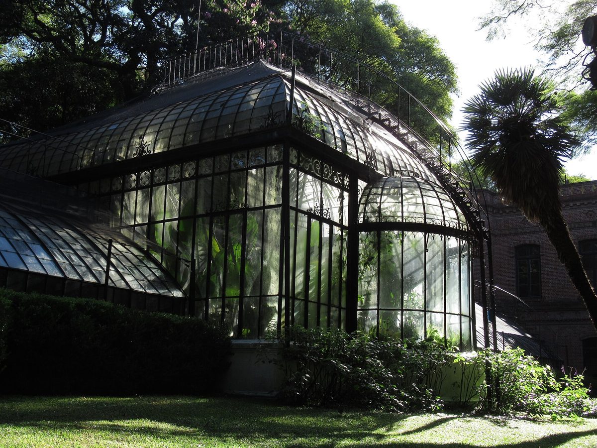The Art Nouveau glass greenhouse at the Jardin Botanico Carlos Thays in Palermo, Buenos Aires
