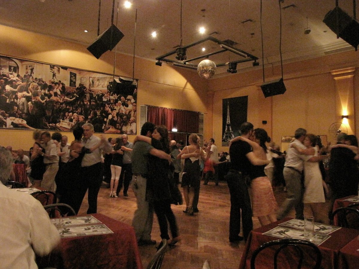 A packed social dance floor at Salon Canning, one of the best milongas in Buenos Aires