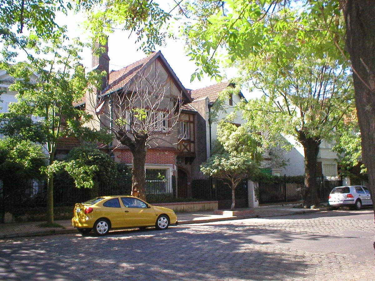 A calm residential street in Belgrano, a safe area for tourists in Buenos Aires