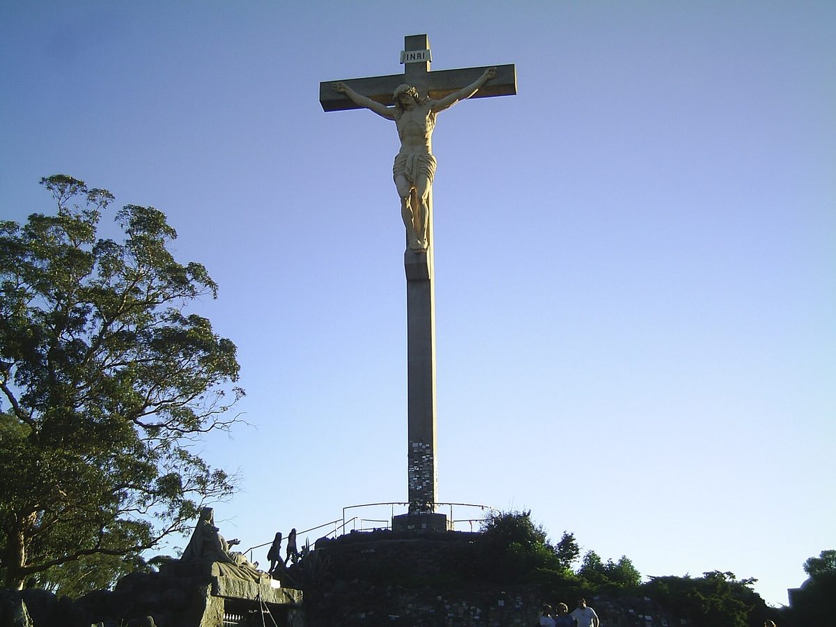 The Christ monument atop Monte Calvario in Tandil, focus of the Semana Santa Via Crucis