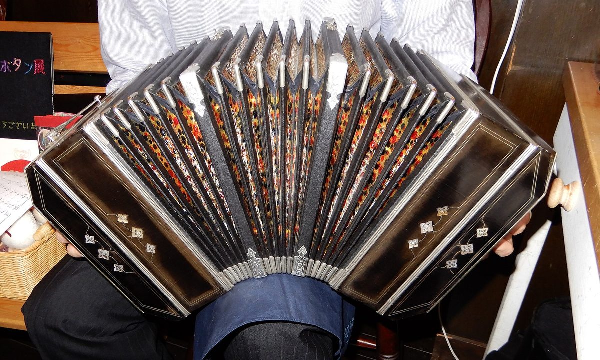 A bandoneon, the signature instrument of tango heard throughout the festival