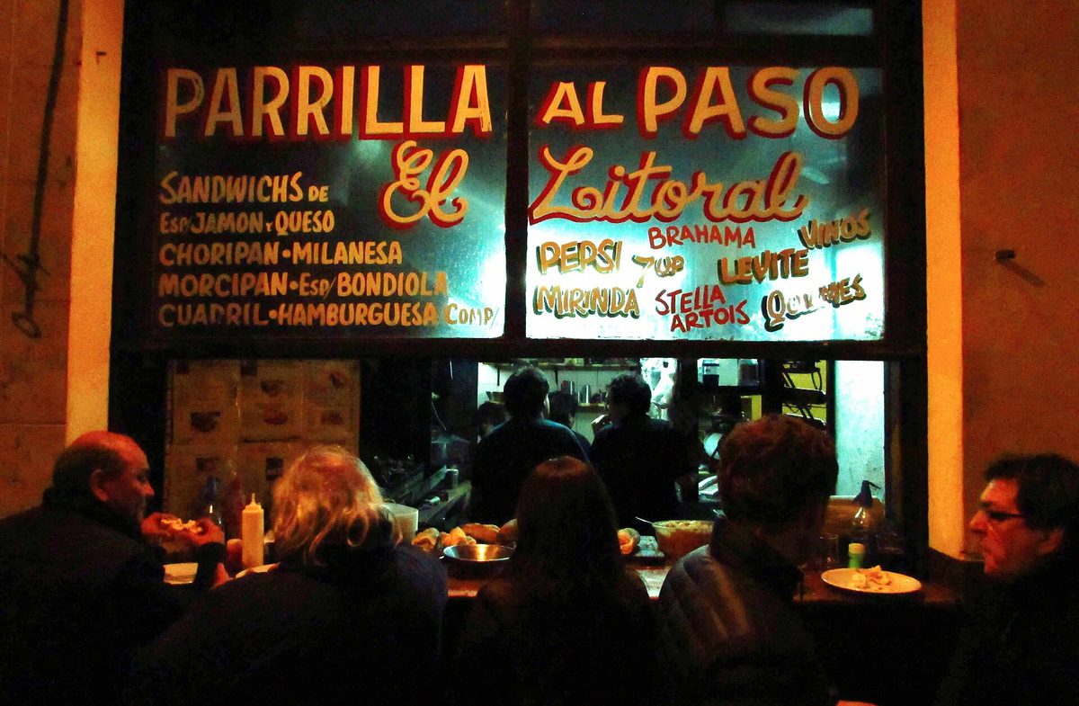 An Argentine parrilla grill in Buenos Aires serving asado